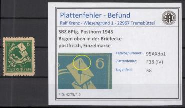 SBZ_1945_PLATTENFEHLER_Nr_95AXdp1_IV_postfrisch_Bild1