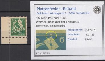 SBZ_1945_PLATTENFEHLER_Nr_95AYaz2_III_postfrisch_Bild1