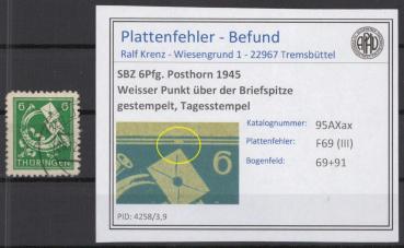 SBZ_1945_PLATTENFEHLER_Nr_95AXax_III_postfrisch_Bild1