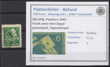 SBZ_1945_PLATTENFEHLER_Nr_95AXax_I_gestempelt_Bild1