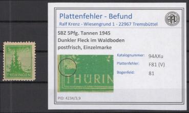 SBZ_1945_PLATTENFEHLER_Nr_94AXu_V_postfrisch_Bild1