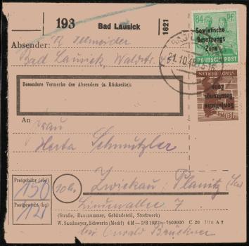 Paketkarte_1948_BAD_LAUSICK__siehe_Beschreibung_Bild1