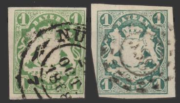 BAYERN_1867_Nr_14a+b_gestempelt_Bild1