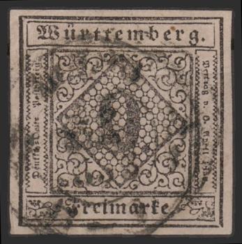 WUeeRTTEMBERG_1851_Nr_4_gestempelt_Bild1
