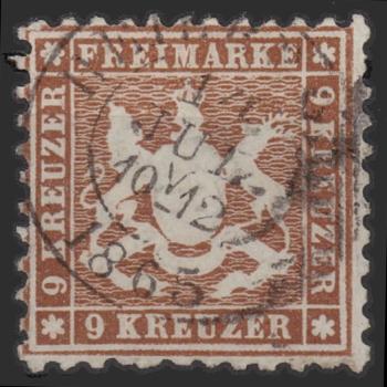 WUeeRTTEMBERG_1863_Nr_28_gestempelt_Bild1