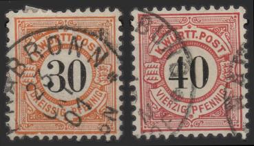 WUeeRTTEMBERG_1900_Nr_61_62_gestempelt_Bild1