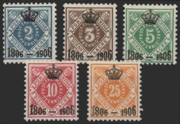 WUeeRTTEMBERG_1906_Nr_107_111_ungebraucht_Bild1
