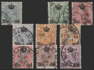 WUeeRTTEMBERG_1906_Nr_217_226_gestempelt_Bild1
