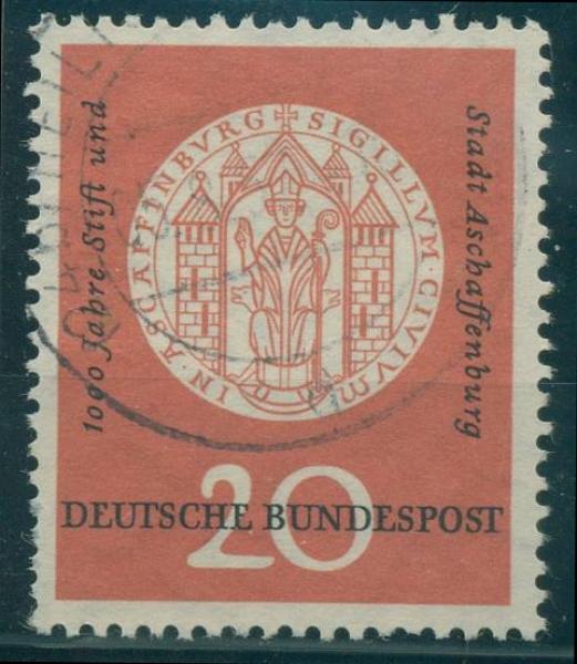 BUND_1957_PLATTENFEHLER_Nr_255_VI_gestempelt_Bild1
