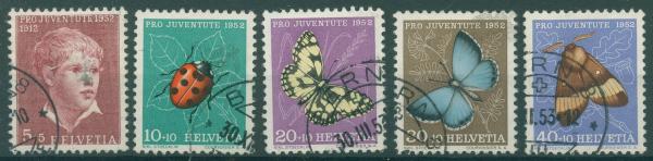 SCHWEIZ_1952_Nr_575_579_gestempelt_Bild1