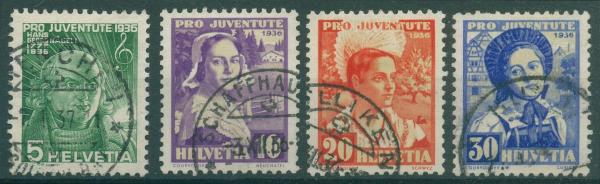 SCHWEIZ_1936_Nr_306_309_gestempelt_Bild1
