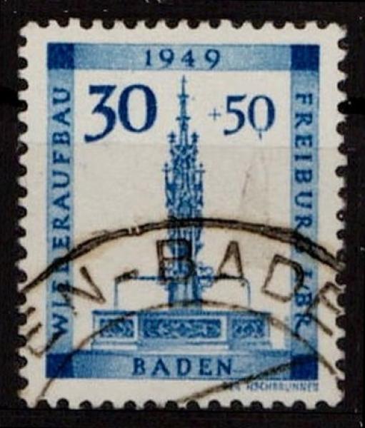 FRZ.ZONE_BADEN_1949_Nr_41A_gestempelt_Bild1