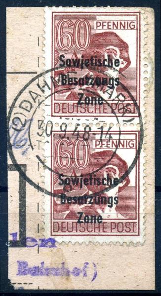 SBZ_1948_PLATTENFEHLER_Nr_A195_PF_II_gestempelt_Bild1