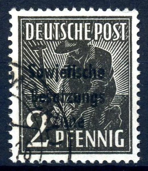 SBZ_1948_PLATTENFEHLER_Nr_182_F15_gestempelt_Bild1
