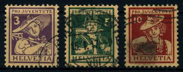 SCHWEIZ_1916_Nr_130_132_gestempelt_Bild1