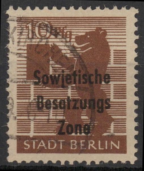 SBZ_1948_PLATTENFEHLER_Nr_203Awaz_XI_gestempelt_Bild1