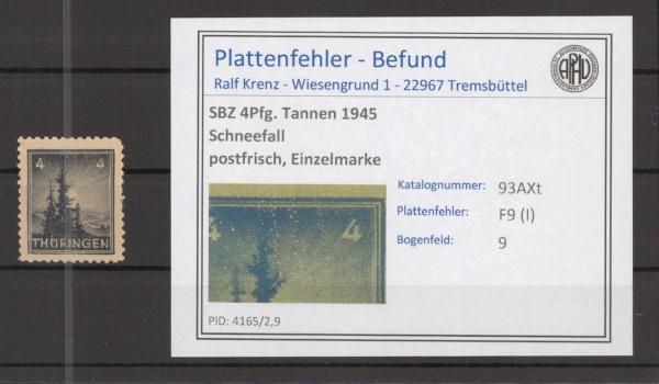 SBZ_1945_PLATTENFEHLER_Nr_93AXt_I_postfrisch_Bild1