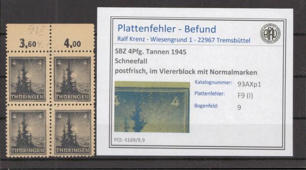 SBZ_1945_PLATTENFEHLER_Nr_93AXp1_I_postfrisch_Bild1