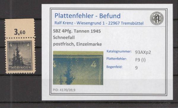 SBZ_1945_PLATTENFEHLER_Nr_93AXp2_I_postfrisch_Bild1