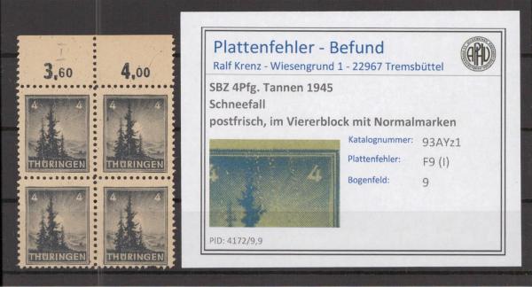 SBZ_1945_PLATTENFEHLER_Nr_93AYz1_I_postfrisch_Bild1