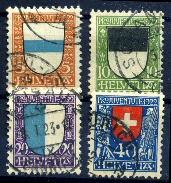 SCHWEIZ_1922_Nr_175_178_gestempelt_Bild1