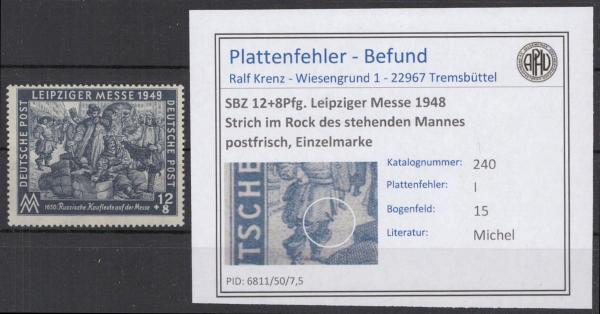SBZ_1948_PLATTENFEHLER_Nr_240_I_postfrisch_Bild1