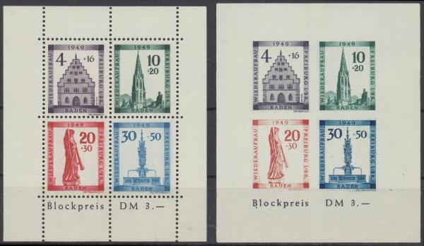 FRZ.ZONE_BADEN_1949_Bl.1A/B_postfrisch_Bild1
