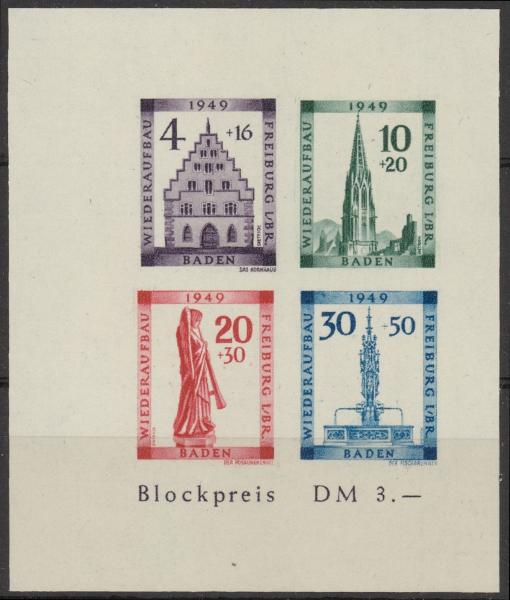 FRZ.ZONE_BADEN_1949_Bl.1B_postfrisch_Bild1