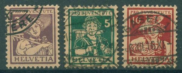 SCHWEIZ_1916_Nr_130_132_gestempelt_Bild1