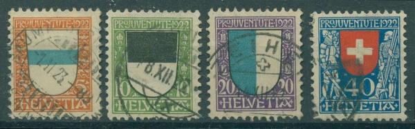 SCHWEIZ_1922_Nr_175_178_gestempelt_Bild1