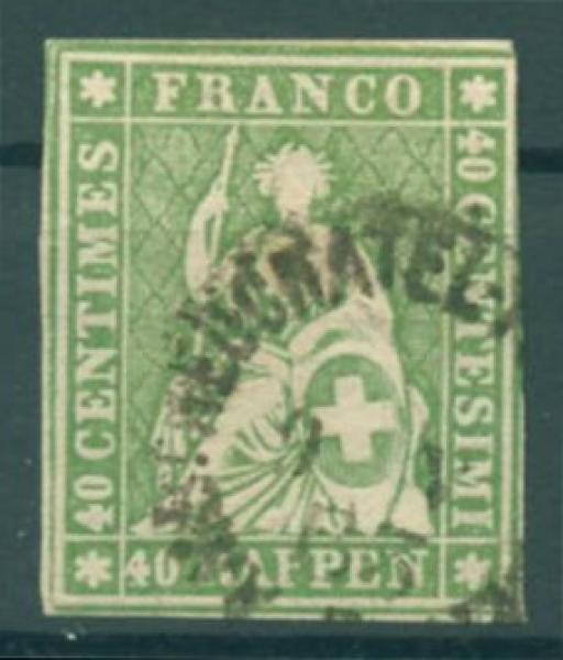 SCHWEIZ_1854_Nr_17II_gestempelt_Bild1