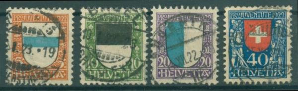 SCHWEIZ_1922_Nr_175_178_gestempelt_Bild1