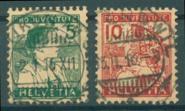 SCHWEIZ_1915_Nr_128_129_gestempelt_Bild1