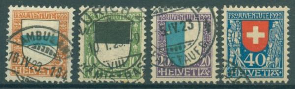 SCHWEIZ_1922_Nr_175_178_gestempelt_Bild1