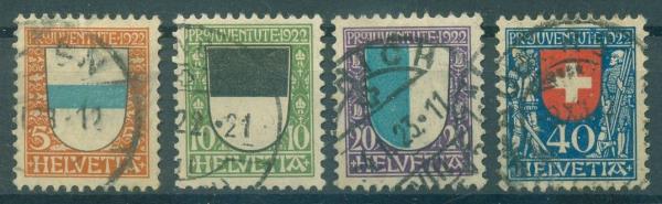 SCHWEIZ_1922_Nr_175_178_gestempelt_Bild1