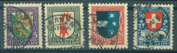 SCHWEIZ_1926_Nr_218_221_gestempelt_Bild1