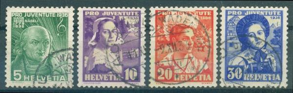 SCHWEIZ_1936_Nr_306_309_gestempelt_Bild1