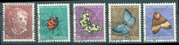 SCHWEIZ_1952_Nr_575_579_gestempelt_Bild1
