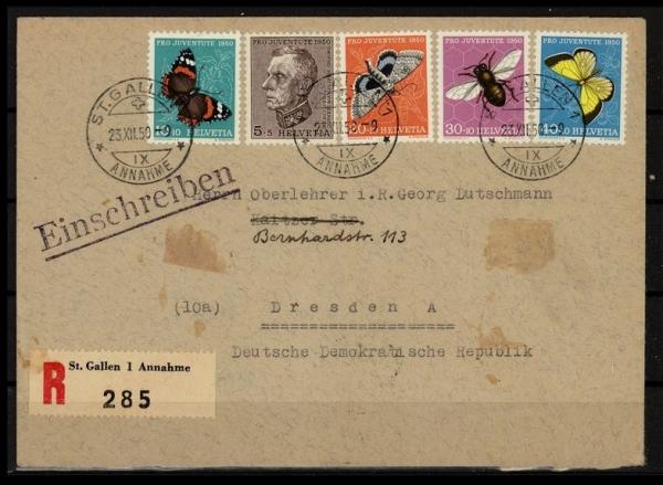 SCHWEIZ_1950_Nr_550_554_gestempelt_Bild1