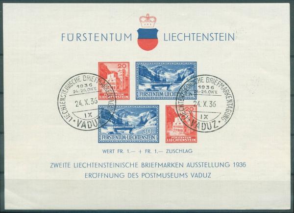 LIECHTENSTEIN_1936_Bl.2_gestempelt_Bild1