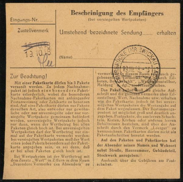 SBZ_1948_Interessante_Paketkarte_mit_Nr_205_gestempelt_Bild2