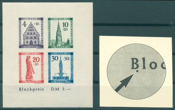 FRZ.ZONE_BADEN_1949_Bl.1B_postfrisch_Bild1