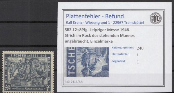 SBZ_1949_PLATTENFEHLER_Nr_240_I_ungebraucht_Bild1