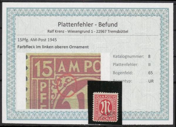 BIZONE_1948_PLATTENFEHLER_Nr_8II_gestempelt_Bild1