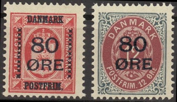 DaeNEMARK_1915_Nr_82_83_ungebraucht_Bild1