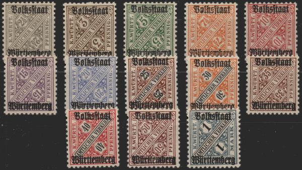 WÜRTTEMBERG 1919 Nr 258-270 postfrisch