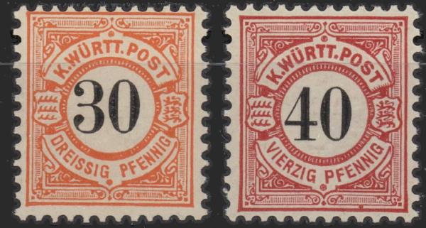 WUeeRTTEMBERG_1900_Nr_61_62_postfrisch_Bild1
