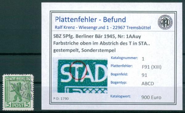 SBZ_1945_Nr_1ABuy_F91_(XIII)_gestempelt_Bild1