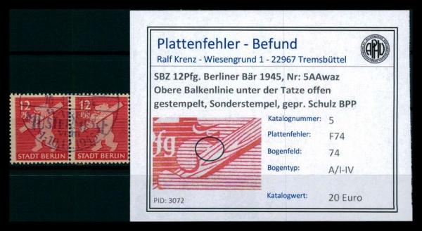 SBZ_1945_Nr_5AAwaz_F74_gestempelt_Bild1