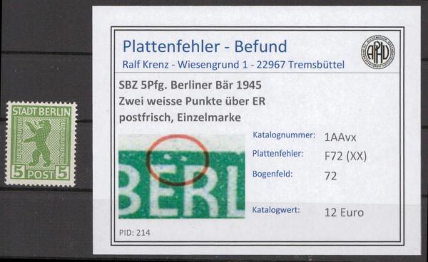 SBZ_1945_PLATTENFEHLER_Nr_1AAvx_XX_postfrisch_Bild1